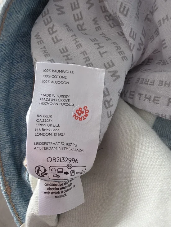 Free People We The Free Illusions Relaxed Fit Barrel Jeans Patchwork - Picture 14 of 14